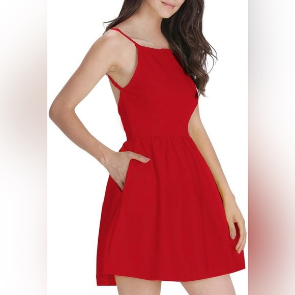 NWT FancyInn Red Cocktail Dress Size S - Picture 1 of 7